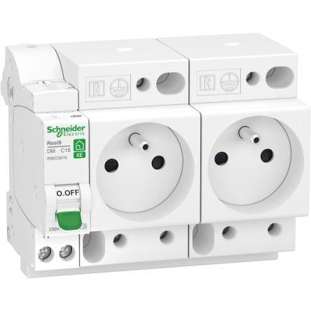 Zásuvka Bílá 2cestná 16A Francouzština 2P Obojí NF C 61-303, NF C 15-100 Schneider Electric 250V