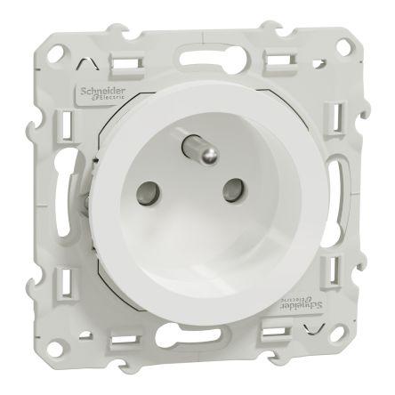 Zásuvka Bílá 1cestná Polybutylentereftalát 16A Typ E Vnitřní NF C 61-314 Schneider Electric 250V