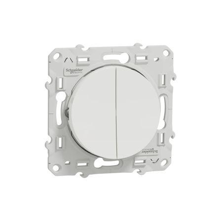 Schneider Electric Tlačítkový spínač, řada: Odace 2011 IP21D Panel Vratná pružina 22 mm 10A, barva LED: Bílá 250 V ac