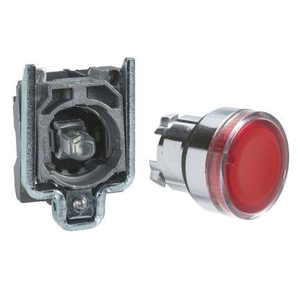 Schneider Electric Tlačítkový spínač, řada: Harmony XB4 IP66, IP67, IP69K 1 NO Panel Vratná pružina Osvětlené 22 mm 3A,