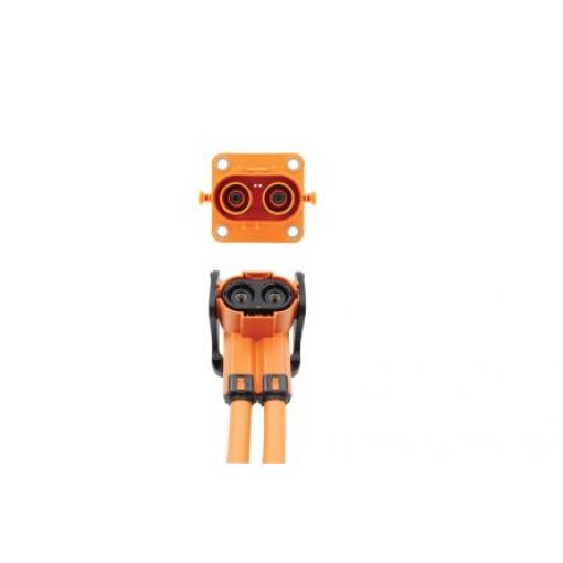 Konektory pro elektrická vozidla, řada: HVSL, Zástrčkový konektor s mechanismem HVIL, počet kontaktů: 2 Vnitřní