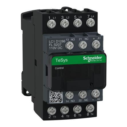 Schneider Electric 1 NO, 1 NC Stykač napětí ve vinutí 110V dc 4pólový 25 A 440V s 2 NO/2 NC kontakty Řízení motoru,