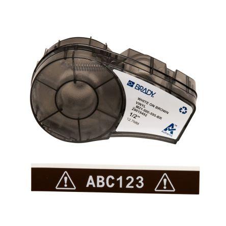 Páska do tiskárny štítků barva tisku Bílá Bílá, Hnědá pro různé modely tiskáren BMP21 LAB Brady 6.4 m 12.7 mm