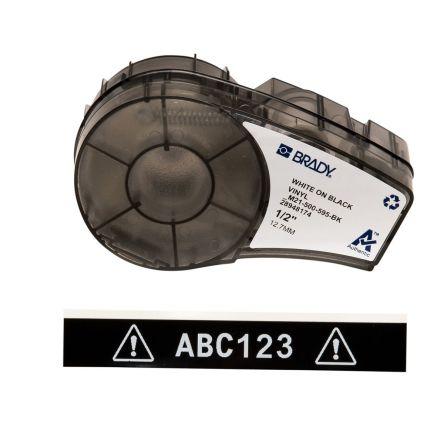 Páska do tiskárny štítků barva tisku Bílá Černá, Bílá pro různé modely tiskáren BMP21 LAB Brady 6.4 m 12.7 mm