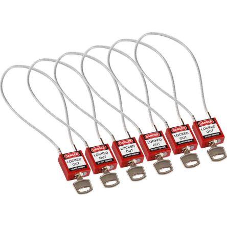 Brady Červená, Opláštěný kov, Nylon Bezpečnostní visací zámek 4.72 mm