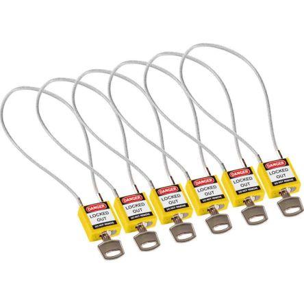 Brady Žlutá, Opláštěný kov, Nylon Bezpečnostní visací zámek 4.72 mm