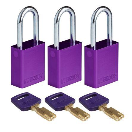 Brady Purpurová, Ocel, Eloxovaný hliník Bezpečnostní visací zámek 6.35 mm