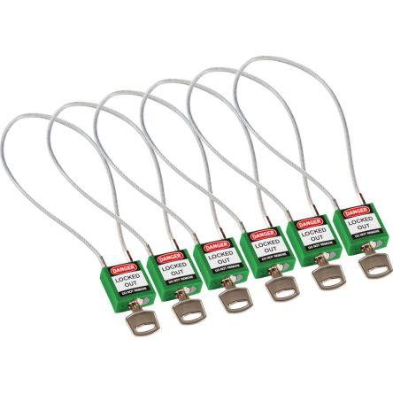 Brady Zelená, Nylon, Opláštěný kov Bezpečnostní visací zámek 4.72 mm