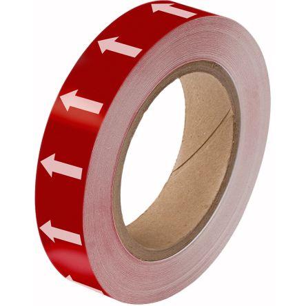 Reflexní páska 275102, Červená, Bílá Polyester 25mm Akrylát, délka: 33 m Brady