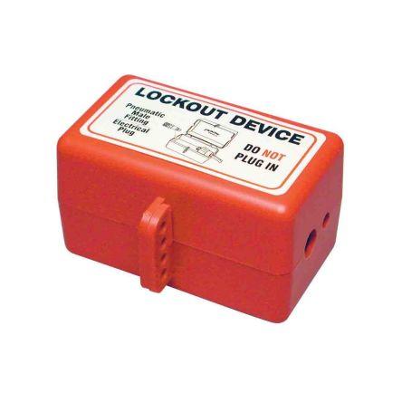 Brady, Blokování elektrické zástrčky Červená, Polystyren Uzamčení 7.87 mm