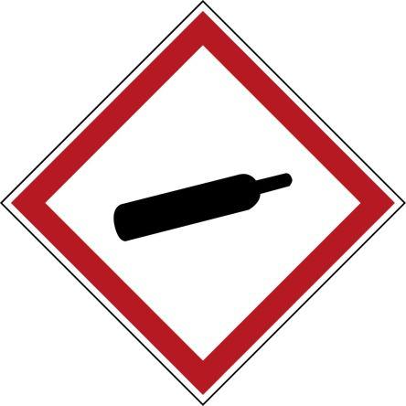 Brady Štítek požární bezpečnosti, Polyester, Žlutá, Černá, Červená (RAL 3001-GL), Modrá, Zelená Compressed Gas No