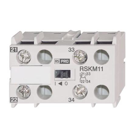 RS PRO Blok pomocných kontaktů 1 NO/1 NC Zaklapávací montáž, rozsah: RS PRO 10 A 690V