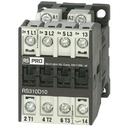 RS PRO Stykač napětí ve vinutí 24V ac 3pólový 14 A 3V, 400 V 5.5 kW 24V ac Řízení motoru, Samojisticí, rozsah: RS PRO