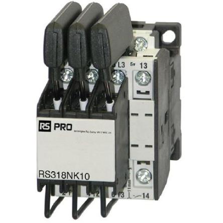 RS PRO Stykač napětí ve vinutí 230V ac 3pólový 18 A 400V, 3 V 12.5 kVA Řízení motoru, Samojisticí, rozsah: RS PRO