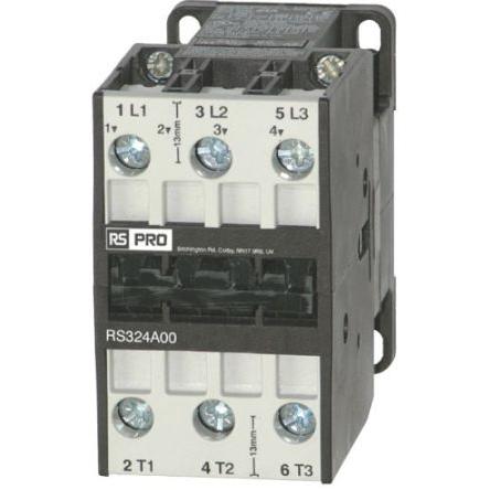 RS PRO Stykač napětí ve vinutí 24V dc 3pólový 40 A 400V, 3 V 18.5 kW 24V dc Řízení motoru, Samojisticí, rozsah: RS PRO