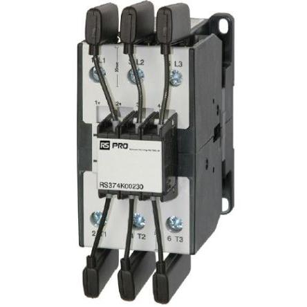 RS PRO Stykač napětí ve vinutí 230V ac 3pólový 62 A 400V, 3 V 50 kVA Řízení motoru, Samojisticí, rozsah: RS PRO