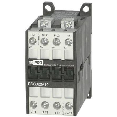 RS PRO Stykač napětí ve vinutí 24V dc 3pólový 14 A 3V, 400 V 5.5 kW Řízení motoru, Samojisticí, rozsah: RS PRO