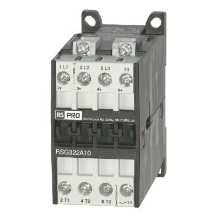 RS PRO Stykač napětí ve vinutí 24V dc 3pólový 22 A 400V, 3 V 11 kW Řízení motoru, Samojisticí, rozsah: RS PRO