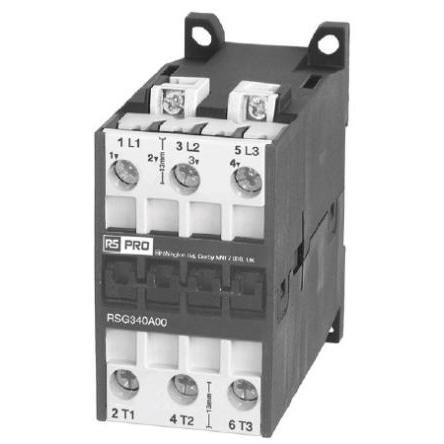 RS PRO Stykač napětí ve vinutí 24V dc 3pólový 24 A 3V, 400 V 11 kW Řízení motoru, Samojisticí, rozsah: RS PRO