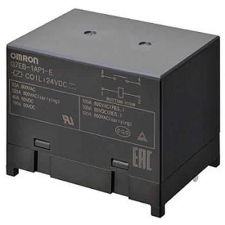 Omron Výkonové relé 1 NO Montáž na plošný spoj 100A 24V dc G7EB-E
