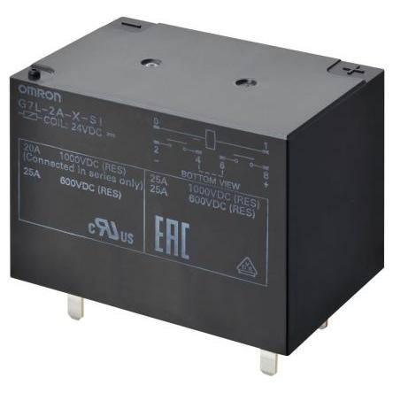 Omron Výkonové relé 2 NO Montáž na plošný spoj 30A 12V dc G7L-X
