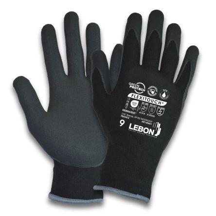 Lebon Protection Pracovní rukavice Černá EN1149-2, EN16350, EU 1935/2004, EU 2016/425 attest n°0075/057/162/03/22/0664