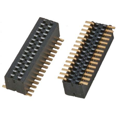 Patice PCB, řada: CLE, orientace těla: Rovný, rozteč: 0.8 mm Deska-deska, počet kontaktů: 20, počet řad: 2, Povrch