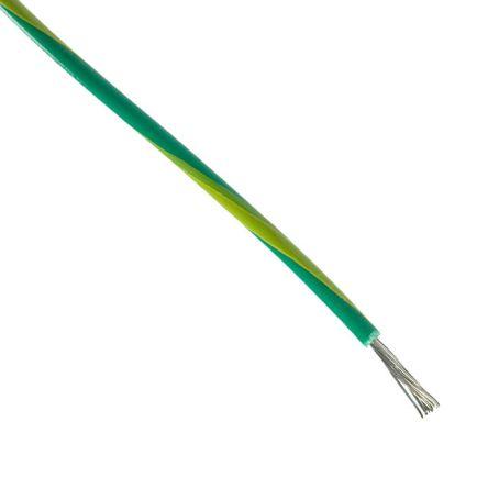 Zapojovací vodič, řada: Hookup Wire PVC, typ kabelu: Koaxiální, prameny vodičů: 7/30, Žlutá, Zelená, 600V 100 ft 22 AWG