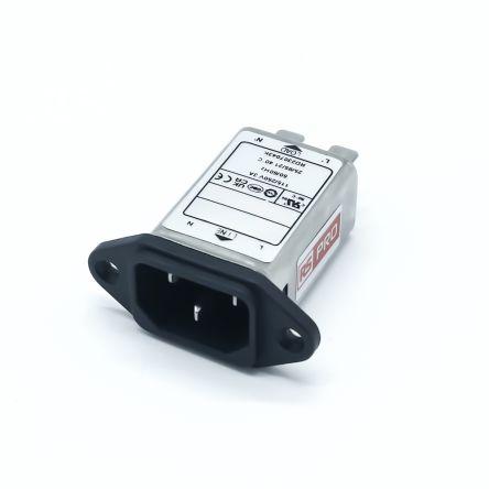RS PRO Filtr IEC 3A Vnitřní, Montáž na rám, 250V ac, 50Hz, 60 Hz Faston, 85 °C, -25 °C