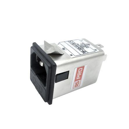 RS PRO Filtr IEC 10A Vnitřní, Montáž na rám, 250V ac, 50Hz, 60 Hz Nasazovací, 85 °C 2, -25 °C