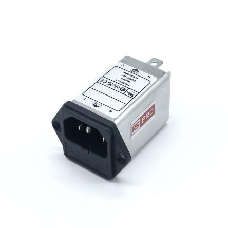 RS PRO Filtr IEC 2A Vnitřní, Montáž na rám, 250V ac, 50Hz, 60 Hz Faston, 85 °C 1, -25 °C