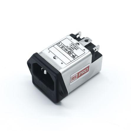 RS PRO Filtr IEC 2A Vnitřní, Montáž na rám, 250V ac, 50Hz, 60 Hz Faston, 85 °C 1, -25 °C