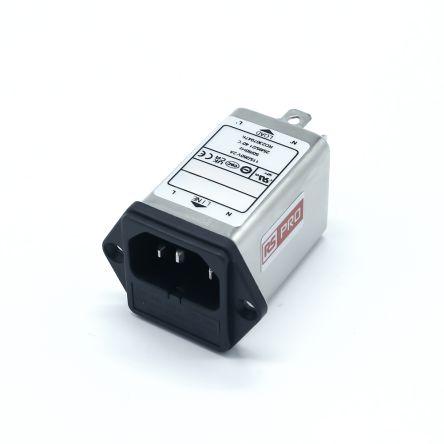 RS PRO Filtr IEC 2A Vnitřní, Montáž na rám, 250V ac, 50Hz, 60 Hz Faston, 85 °C 2, -25 °C