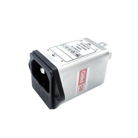 RS PRO Filtr IEC 6A Vnitřní, Montáž na rám, 250V ac, 50Hz, 60 Hz Faston, 85 °C 2, -25 °C