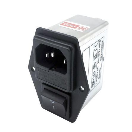 RS PRO Filtr IEC 6A Vnitřní, Montáž na rám, 250V ac 2 póly, 50Hz, 60 Hz Faston, 100 °C 2, -25 °C