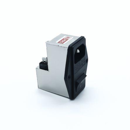 RS PRO Filtr IEC 6A Vnitřní, Montáž na rám, 250V ac 2 póly, 50Hz, 60 Hz Faston, 100 °C 2, -25 °C