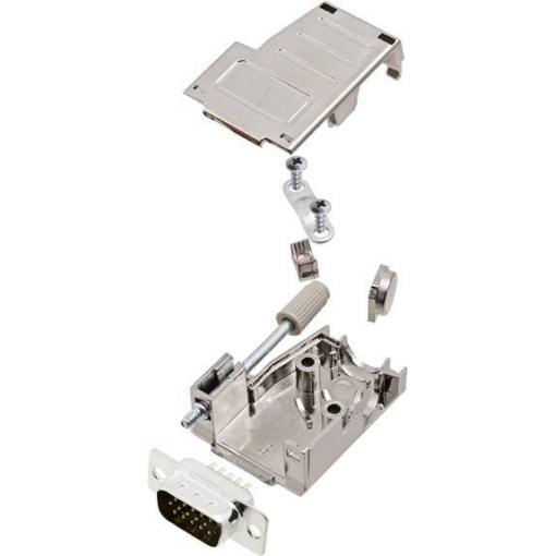 encitech DSSK09-M-HDP15-K 6355-0085-01 sada D-SUB kolíkové lišty 45 °, 180 ° Pólů: 15 pájecí kalíšek 1 ks