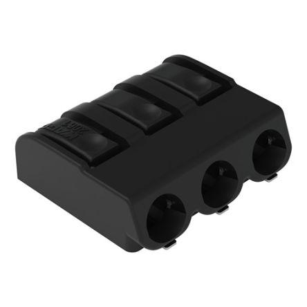 WAGO Svorkovnice PCB, řada: 2061, rozteč: 6 mm, počet řad: 1, počet kontaktů: 3, Montáž na plošný spoj, Černá