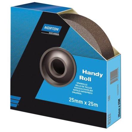 Brusný papír Oxid hlinitý zrnitost P180 Velmi jemný, délka: 25 m, šířka: 38mm Norton