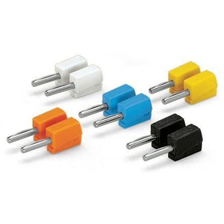 WAGO Banánek, 4 mm, 42V, 20A, Černá, Modrá, Oranžová, Bílá, Žlutá, Vnější Klecová svorka, délka: 40 mm