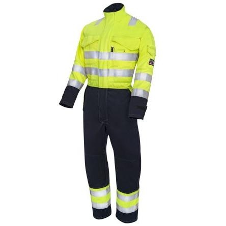 ProGARM Kombinéza, Tmavomodrá, Žlutá Napínatelné, Vxs+ 300W 300G/M2 inherentní tkanina s povrchovou úpravou Fc EN