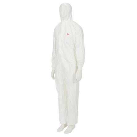 3M Kombinéza, SC: 84 to 92 cm Jednorázový Unisex, Bílá, SC: S, Laminát European Regulation (EU) 2016/425