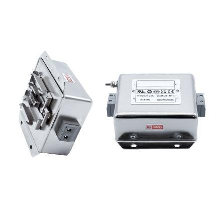 Silnoproudý filtr, 10000 pF, 250V ac, 50Hz, 60 Hz, Montáž na rám 5 mH, Svorkovnice, 25 A, počet fází: 1, 1.9 mA, RS PRO,