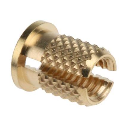 Závitová vložka, Mosaz 8 mm RS PRO, průměr otvoru: 6.4 mm 9.53 mm