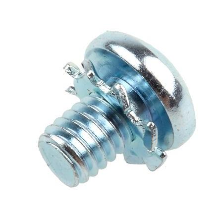 RS PRO Šroub s podložkami, Lesklý zinek, Ocel Kónická, délka: 6 mm Pružina