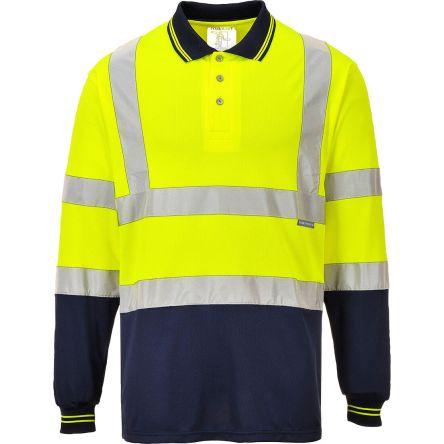 Portwest S279 Žlutá, Tmavomodrá Unisex Reflexní tričko s límečkem M
