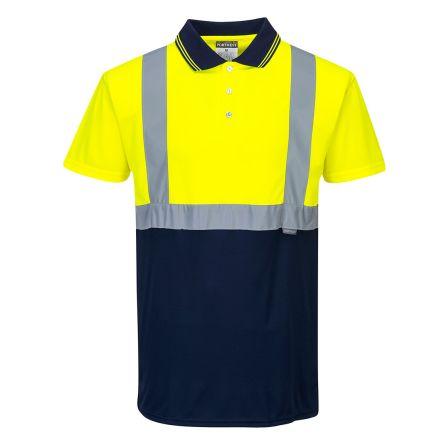 Portwest S479 Žlutá, Tmavomodrá Unisex Reflexní tričko s límečkem XL