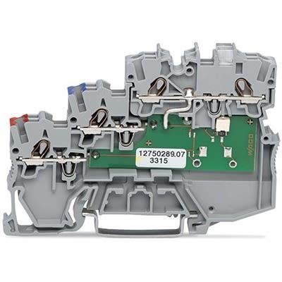 WAGO Svorkovnice pro montáž na lištu DIN 2000-5311/1101-951, řada: TOPJOB S, 24V Šedá 1mm² 3 Klecová svorka