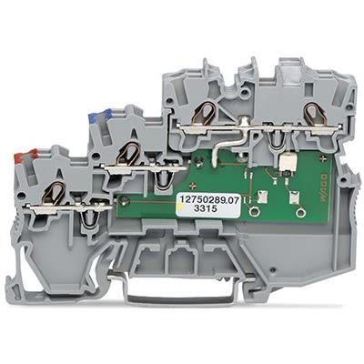 WAGO Svorkovnice pro montáž na lištu DIN 2000-5311/1102-950, řada: TOPJOB S, 24V Šedá 1mm² 3 Klecová svorka