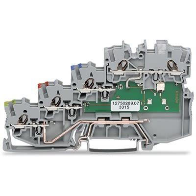 WAGO Svorkovnice pro montáž na lištu DIN 2000-5417/1101-951, řada: TOPJOB S, 24V Šedá 1mm² 4 Klecová svorka
